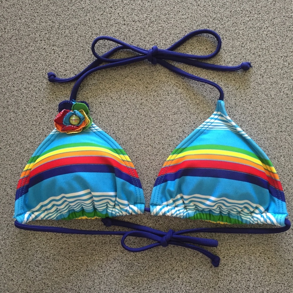 Billabong Rainbow Stripe Bikini Top 🌈